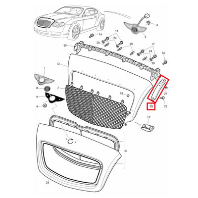 Front Bumper Grille Supporting Grill Support Brackets For Bentley Flying Spur OEM 3W0805519A