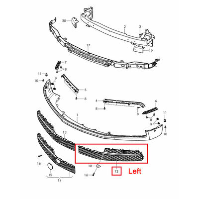 Chrome Left Grille Front Grille For Bentley Continental Flying Spur 2014-2018 OEM 4W0807647A 4W0807647E