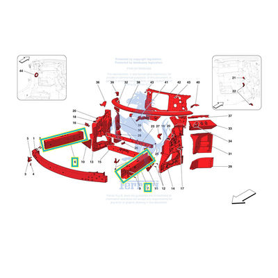 Left Right Front Spar Body Frame For Ferrari F8 Spider OEM 985904565 985904561