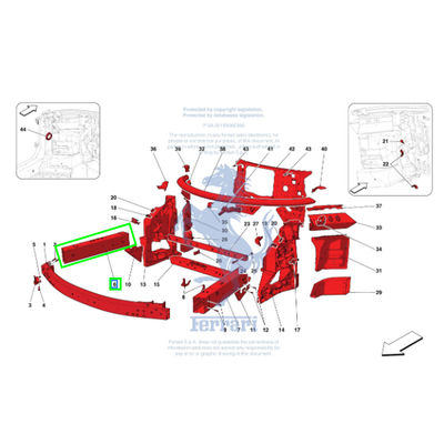 Right Front Spar Body Frame For Ferrari F8 Spider OEM 985904565