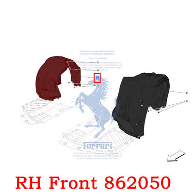 Black Right Front Wheelhouse Radkasten Radhausschale Vorne For Ferrari F8 Spider OEM 862050 879212