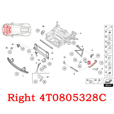 Black Right Bracket For Lamborghini Huracan LP580 610 OEM 4T0805328C