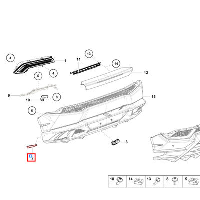 Left Right Rear Marker Light Turn Signal Indicator For Lamborghini Huracan Evo Spyder OEM 4T0945127A 4T0945128A