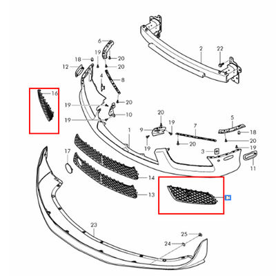 Chrome Left Right Front Bumper Grille For Bentley Continental GT 4.0 2012-2015 OEM 3W3807647C 3W3807648C