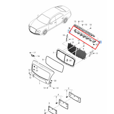 Radiator Cover Plate Lower Bracket Of Grille For Bentley Continental Flying Spur 2013-2019 OEM 4W0807181A