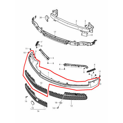 Front Bumper With Black Right Front Grille For Bentley Flying Spur 2016-2019 OEM 4W0807217 4W0807648 4W0807648H 4W0807648D 4W0807648M
