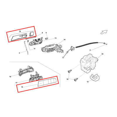 Car Door Handle Cover Decoration Plate For Lamborghini Gallardo lp560 OEM 400839240 0R1400020（Only Fits the left-hand drive vehicle）