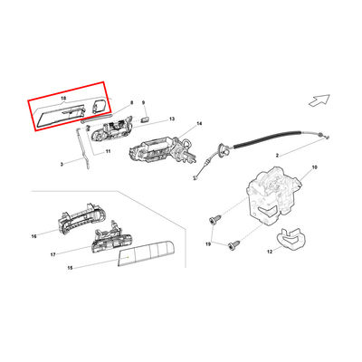 Car Door Right Handle Cover Decoration Plate For Lamborghini Gallardo lp560 OEM 0R1400020（Only Fits the left-hand drive vehicle）
