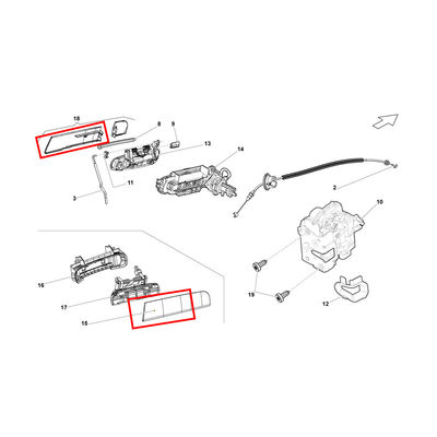 Car Door Long Cover Handle Cover Decoration Plate For Lamborghini Gallardo lp560 OEM 400839240 0R1400020（Only Fits the left-hand drive vehicle）