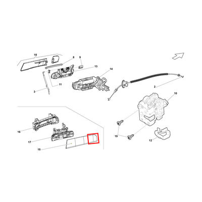 Car Door Left Small Cover Handle Cover Decoration Plate For Lamborghini Gallardo lp560 OEM 400839240（Only Fits the left-hand drive vehicle）