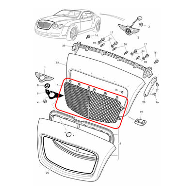 Chrome Left Right Front Radiator Grille Fit For Bentley Continental GT GTC 2009-2011 Flying Spur 2009-2012 OEM 3W0853683D 3W0853684C