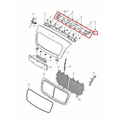 For Bentley Continental GT 2016-2019 Front Radiator Grille Upper Bracket OEM 3W3807181D