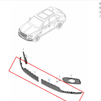 For Bentley Bentayga 2016-2020 Without ACC Left Right Front Bumper Grille Chrome OEM 36A807647B 36A807647H 36A807647C 36A807647J 36A807648A 36A807648D