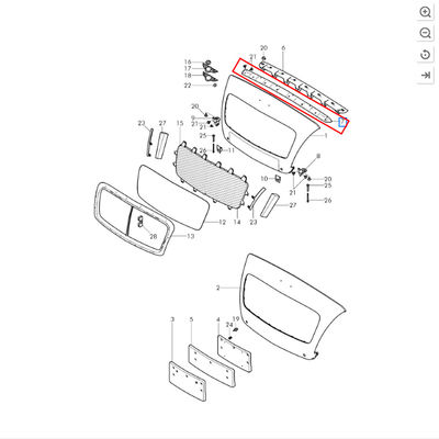 For Bentley Continental GT 2012-2015 Front Bumper Grille Upper Bracket OEM 3W3807277A
