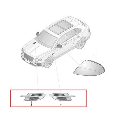 For Bentley Bentayga 2016-2019 Left Right Side Air Fender Vent Grille Chrome OEM 36A821273C 36A821274C 36A821941C 36A821942C