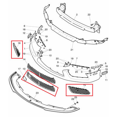 For Bentley Continental Gt & Gtc V8 4.0 2012-2015 Black Bumper Grills Kit (With ACC) OEM 3W3807667E 3W3807667G 3W3807647B 3W3807647C 3W3807648B 3W3807648C 3W3807082A