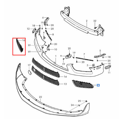 For Bentley Continental Gt & Gtc V8 4.0 2012-2015 Black Right Bumper Grills OEM 3W3807648B 3W3807648C