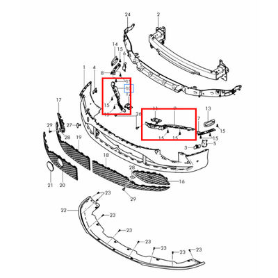 For Bentley Continental GT 2012-2017 Car Front Bumper Bracket OEM 3W3807017C 3W3807018C