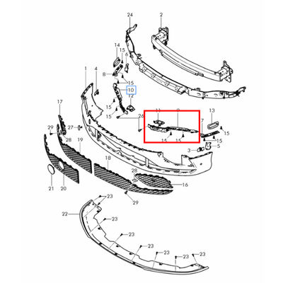 For Bentley Continental GT 2012-2017 Car Left Front Bumper Bracket OEM 3W3807017C