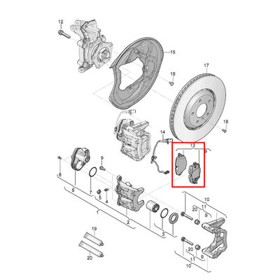 For Bentley Bentayga Front &amp; Rear Brake Pads Sensors Kit OEM 4M0698151AK 4M0698151AE 4M0698451C 4M0698451T