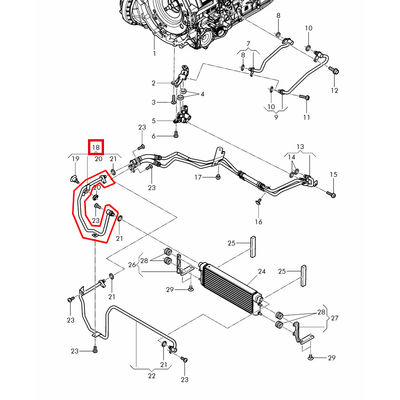 For Bentley Continental Gt 2012-2015 &amp; Flying Spur Transmission Right Oil Cooling Oil Pressure Pipeline OEM 4W0317807A