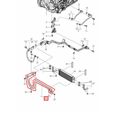 For Bentley Continental Gt 2012-2015 &amp; Flying Spur Transmission Left Oil Cooling Oil Pressure Pipeline OEM 4W0317808