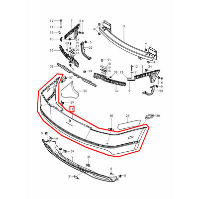 For Bentley Continental GT 2012-2015 New Auto Spare Parts Rear Bumper OEM 3W3807417BJ 3W3807417BM