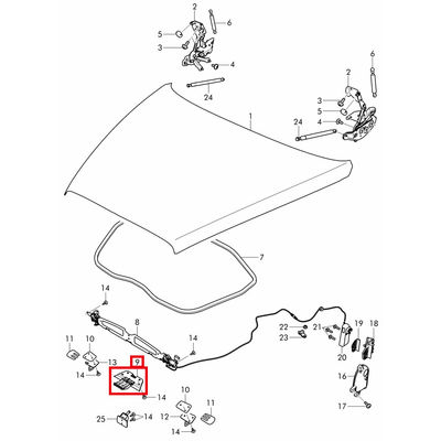 For Bentley Flying Spur 2013-2018 Iron Steel Bonnet Hook Catch Hood Lock Snap Clasp OEM 4W0823485