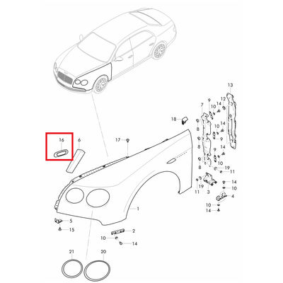 For Bentley Flying Spur 2013-2016 Auto Parts Side Light Bracket OEM 4W0821115B 4W0821116B