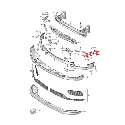For Bentley Bentayga 2016-2019 Front Bumper Guide Bracket Plastic For Old Model Left And Right OEM 36A807571A 36A807571B 36A807572A 36A807572B