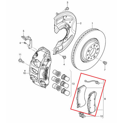 For Bentley Mulsanne 2011+ Front Brake Pad Kit OEM 3Y0698151B 3Y0698151C（+ FREE SENSOR）