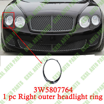For Bentley Continental Flying Spur 2005-2013 Right Outside Headlight Chrome-Plated Ring With Electroplated Trim OEM 3W5807764