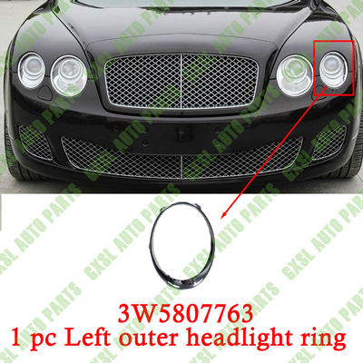 For Bentley Continental Flying Spur 2005-2013 Left Outside Headlight Chrome-Plated Ring With Electroplated Trim OEM 3W5807763