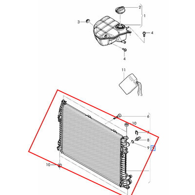 For Bentley Continental GT GTC GT3-R Flying Spur V8 4.0T Engine Tank Radiator OEM 3W0121253D