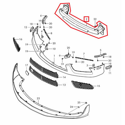 For Bentley Continental GT Flying Spur 2012-2016 6.0 Front Bumper Collision Beam OEM 3W3807105C