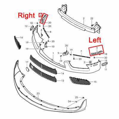 For Bentley Continental GT 2012-2016 Auto Parts Left Right Front Bumper Bracket OEM 3W3807184A 3W3807183A