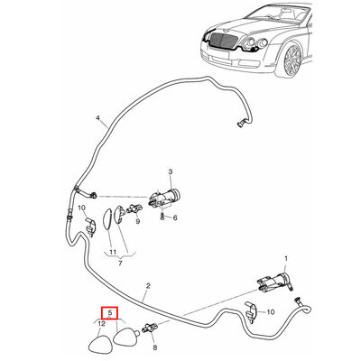 For Bentley Continental GT GTC 2004-2012 Car Front Left Headlight Headlamp Spray Washer Jet Cap Cover OEM 3W8955101A