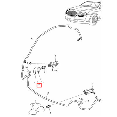 For Bentley Continental GT GTC 2004-2012 Car Front Right Headlight Headlamp Spray Washer Jet Cap Cover OEM 3W8955102A