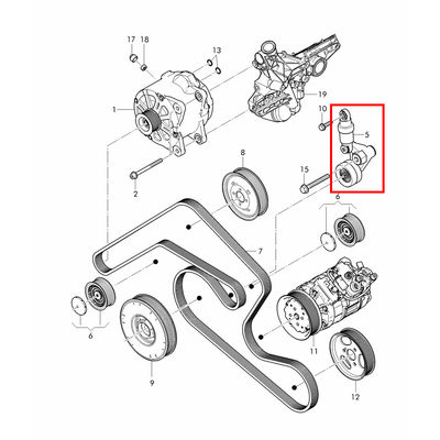 For Bentley Continental Gt Gtc & Flying Spur Ribbed Belt Tensioner OEM 07D903315F 07D903315H 07D903315J