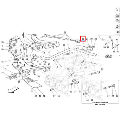 Για Maserati GranTurismo πίσω ανάρτηση σταθεροποιητής Anti-Sway Bar Bushing OEM 216731