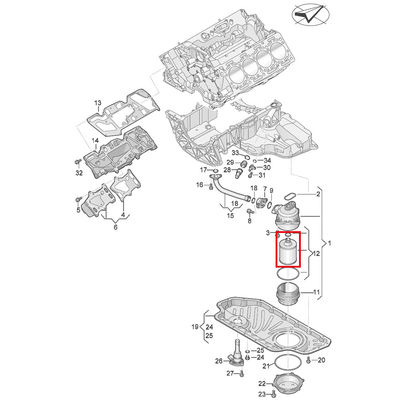 Για Bentley Bentayga Diesel V8 φίλτρο πετρελαίου OEM 057198405D