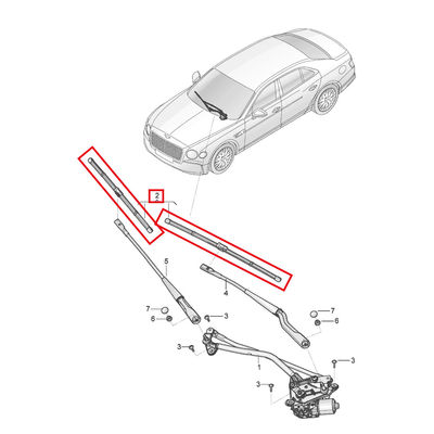 Για την Bentley Continental Gt Gtc &amp; Flying Spur Windshield Wiper Blade OEM 971998001