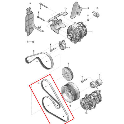 For Bentley New Continental Gt Flying Spur 2018-2021 Serpentine V Belt OEM 07P145933H