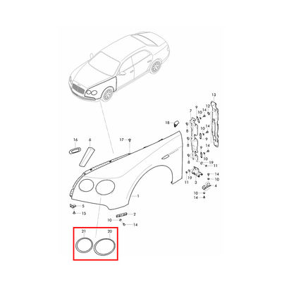 For Bentley Flying Spur 2014-2019 New Headlight Plating Ring Kit OEM 4W0807823A 4W0807824A 4W0807833A 4W0807834A