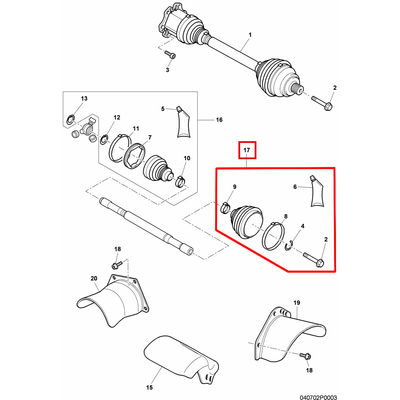 For Bentley Continental Gt Gtc &amp; Flying Spur Front Outer Cv Boot Kit OEM 3W0498203A 3W0498203B