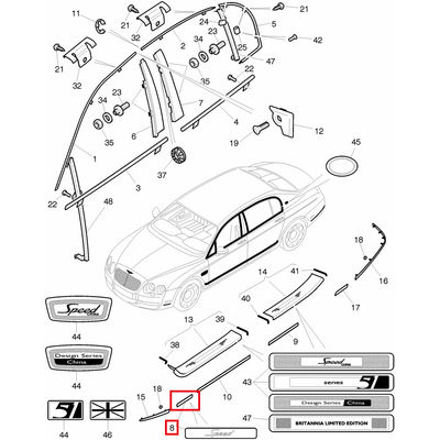 For Bentley Continental Flying Spur Front Left & Right Fender Chrome Trim OEM 3W5853517E 3W5853518E
