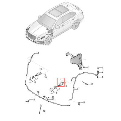 For Bentley Bentayga Left Headlight Washer Nozzle P/N OEM 36A955101A 36A955101B