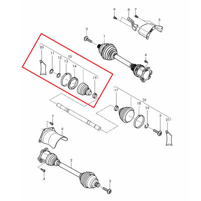 For Bentley Continental Gt Gtc &amp; Flying Spur Front Inner CV Boot Kit OEM 3W0498201 3W0498201A