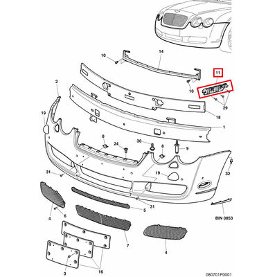 For Bentley Continental Gt &amp; Gtc Left &amp; Right Fender Bracket OEM 3W0807183B 3W8807183 3W8807184B 3W8807184