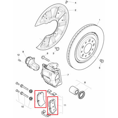 For Bentley Mulsanne Rear Brake Pads Kit &amp; Sensors OEM 3Y0698451 3Y0698451B